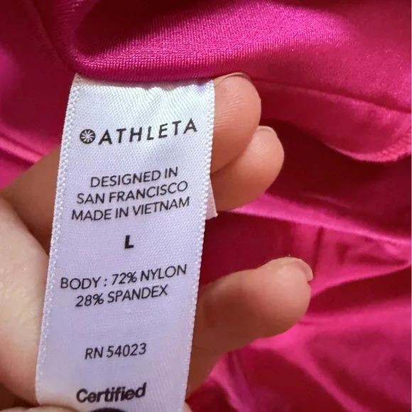 Athleta Elation Shine Tight High-Waisted Leggings Neon Bright Pink Size L - Picture 10 of 10